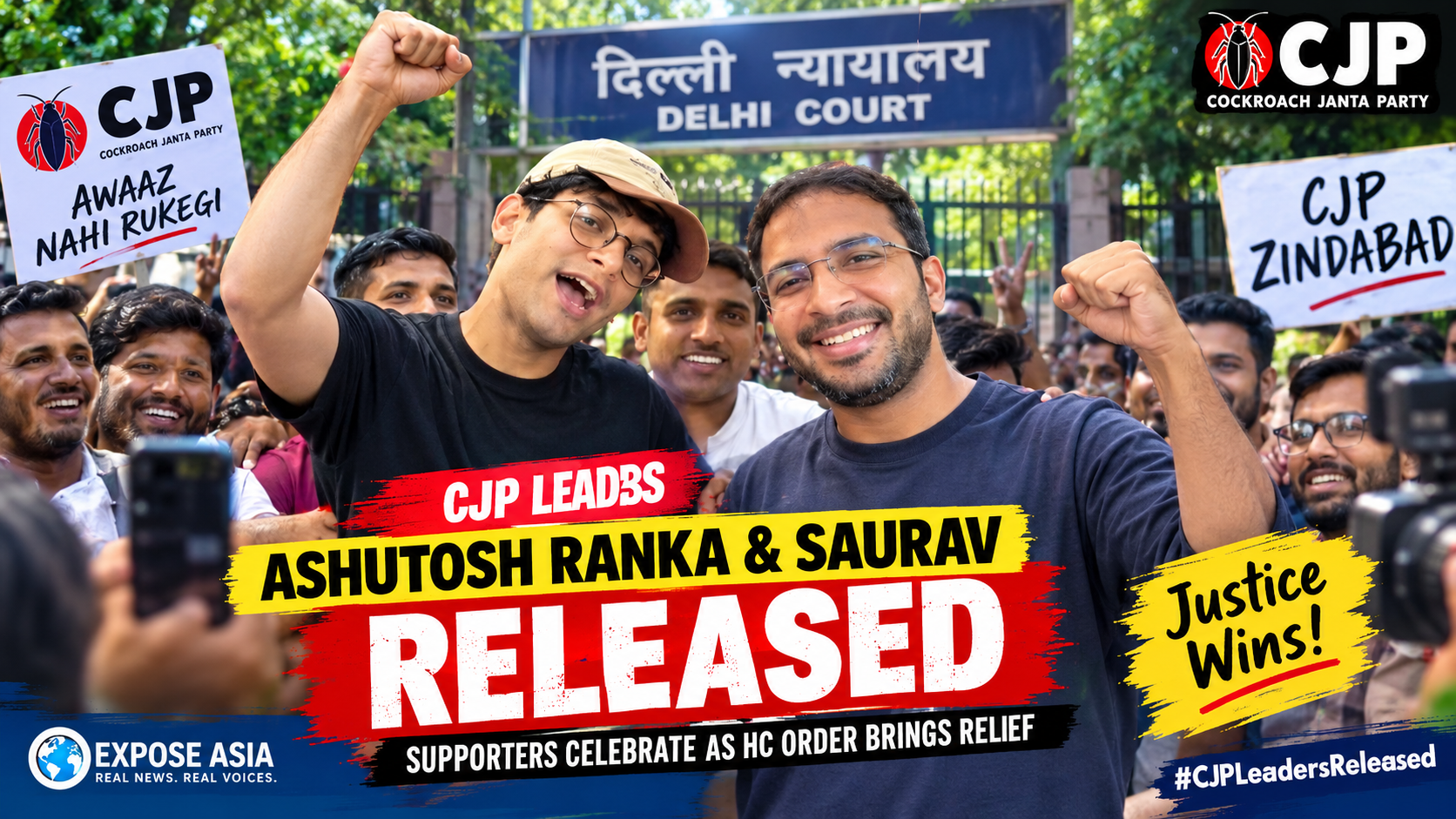 CJP Leaders Ashutosh Ranka and Saurav Await Possible Release as Legal Proceedings today draw Attention in Delhi